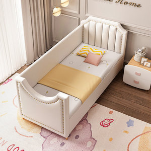 Letto singolo in legno massello JINS con bordo imbottito, grande, con sponda di protezione per bambini, <span class=keywords><strong>lettino</strong></span> per neonati e bambini piccoli, combinabile - Product Image 4