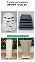 Plateau en plastique trempé avec 6 roues universelles pour plateau mobile en résine à base de ciment grand pot rond/carré