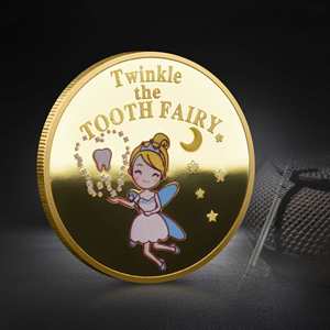 En gros, en stock : Pièces commémoratives de la Fée des Dents, badges colorés de dessins animés pour la remise des dents des enfants, objets de collection - Product Image 1