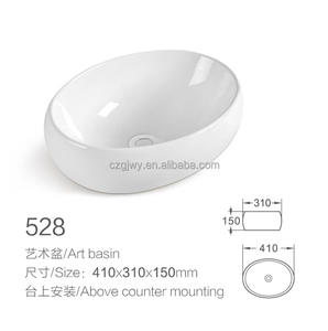 حوض حمام سيراميك عصري أنيق يوضع فوق سطح المنضدة مع فتحة تصريف للمنضدة العلوية - Product Image 6