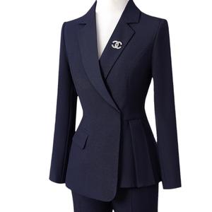 2024 <span class=keywords><strong>abbigliamento</strong></span> personalizzato da <span class=keywords><strong>donna</strong></span> abito da lavoro uniforme in due pezzi blu Navy Hotel direttore della banca impiegato <span class=keywords><strong>abbigliamento</strong></span> da lavoro formale - Product Image 4