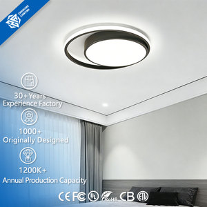 Plafonnier LED moderne minimaliste circulaire AC 220V IP44 avec té<span class=keywords><strong>l</strong></span>écommande, couvercle en acrylique, acier, pour hôtel, chambre à coucher, salon - Product Image 1