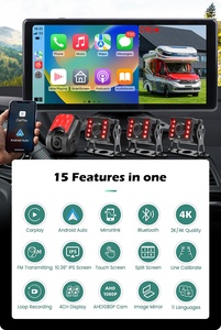 10-Zoll Touchscreen WLAN Apple CarPlay und Android Auto GPS-Multimedia-Monitor mit AHD1080P Autokamera für LKW/Bus - Product Image 3