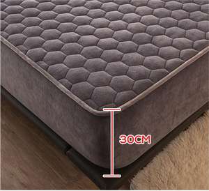 Set Sprei Kasur 3Pcs Motif Garis Tebal Gaya Eropa, Isolasi Multi-Layer, 400TC Polyester/Katun, Ramah Lingkungan, Tahan Lama - Product Image 4