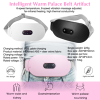 Günstiger Großhandel USB-Aufladbarer Menstruationsgürtel Bauch-Vibrationsmassagegerät mit Wärmekompresse zur Linderung von Periodenschmerzen