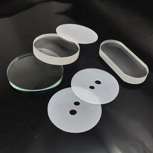 Ventana UV de sílice fundida personalizada con placa de vidrio redondo de cuarzo de opacificación pulida con agujero - Product Image 1