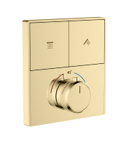 Robinet mitigeur 2 voies 3 voies mural à bouton-poussoir encastré en laiton thermostatique avec panneau en verre trempé