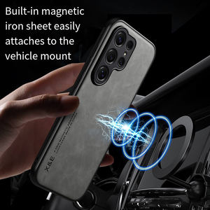 Funda de Teléfono de Cuero PU para Negocios, Funda de Teléfono de Cuero de Silicona con Sensación Suave y Sedosa, Magnética para Automóvil, para <span class=keywords><strong>Samsung</strong></span> <span class=keywords><strong>Galaxy</strong></span> S23 Plus Ultra - Product Image 4