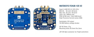 Placa de Distribución de Energía MatekSys FCHUB-12S V2, Entrada de 8-60V CC, PCB Azul para Accesorios de Drones - Product Image 6