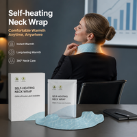 Enveloppement chauffant auto-activant aux herbes de moxibustion à marque privée pour le cou, idéal pour le froid, le bureau, l'hiver, les spas, les salons, les hôtels - Vente en gros, 5 pièces par boîte
