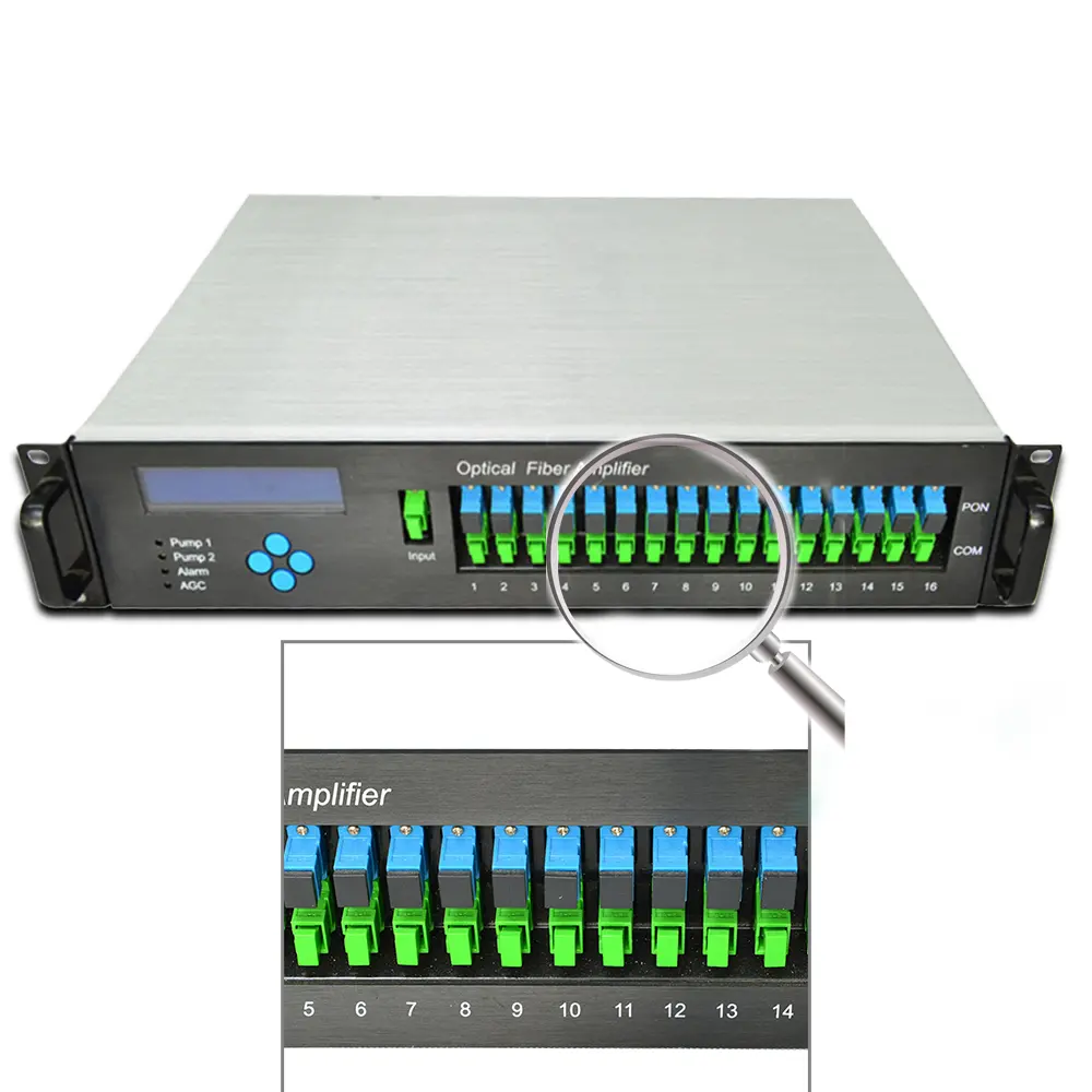 Edfa Dwdm 1528nm-1565nm Osc Amlification ayarlanabilir güç seti pompası anahtarı, Agc Apc mod Erbium katkılı Fiber amplifikatör