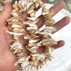 Perlas <span class=keywords><strong>de</strong></span> Concha <span class=keywords><strong>de</strong></span> Nácar Natural al por Mayor, Chips Irregulares, Perlas Sueltas para Hacer Pulseras, Collares y Joyería - Product Image 4