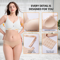 Sujetador deportivo inalámbrico sin costuras 4xl de talla grande con pechos grandes, realce con bandas anchas, diseño festoneado elegante para mujer