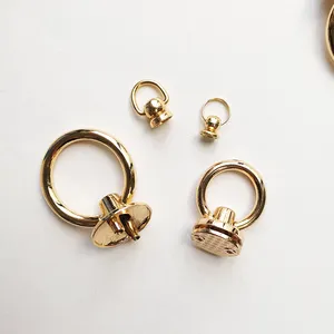 Bag Accessories Exquisite Smooth Surface Gold Round Stopper Cord Lock for Retro Handbag Wallet Fittings