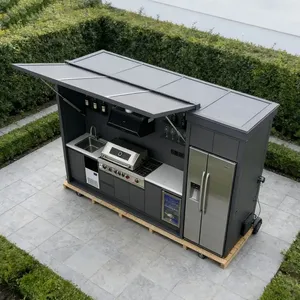 Estación de Barbacoa para Todo Clima con Protección UV, Precio de Fábrica, Mueble de Cocina Portátil para Exteriores - Product Image 2