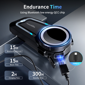 Fodsports FX7 2000m xe máy Mũ bảo hiểm Tai nghe Bluetooth 10 tay đua lưới không thấm nước IP67 xe máy liên lạc trong - Product Image 2