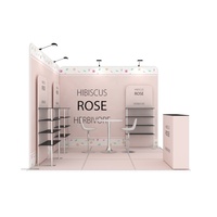 Stand d'exposition pliable en aluminium avec impression de logo, construction rapide, portable, pour salon professionnel