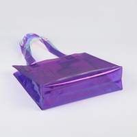 Sac fourre-tout en PVC holographique personnalisé avec logo, réutilisable pour le shopping et la plage, vente en gros