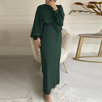 Modische Elegante Türkische Afrikanische Islamische Damen Langarm-Abaya Muslimisches Bescheidenes Kleid