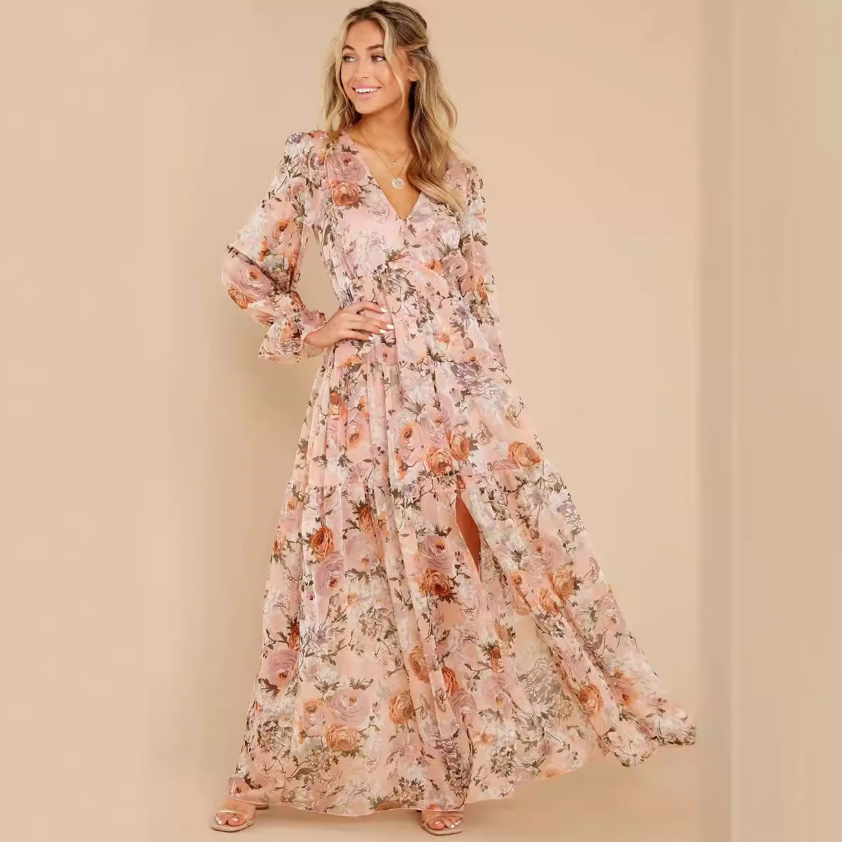 Low Price Bohemia Long Sleeve Maxi Dress Casual & Versatile | Alibaba.com
