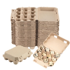Caja de Cartón para Huevos de Codorniz, Bandeja de Papel para 12 Huevos, Embalaje Ecológico de Bagazo de Caña de Azúcar para Huevos de Codorniz - Product Image 1