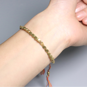 Bracelet en perles de cuivre tibétain, fait main, tressé, réglable, en coton, bracelet porte-bonheur pour femmes et hommes, bijou unique, cadeau - Product Image 4