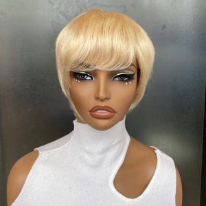 วิกผมสั้นสีบลอนด์ 613 แบบตรง ความยาวประบ่า ทรงพิกซี่คัท มีหน้าม้า ไม่ต้องใช้กาว ขายส่ง - Product Image 1