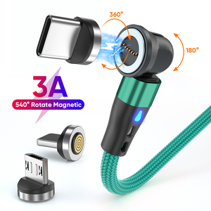 USB 3A 7pin 540 degrés <span class=keywords><strong>chargeur</strong></span> de données de téléphone portable charge rapide <span class=keywords><strong>aimant</strong></span> de transmission de données 3 en 1 câble de charge magnétique - Product Image 6