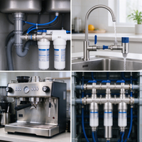 Vanne d'adaptation d'alimentation en eau RO en acier inoxydable SUS304 usinée CNC sur mesure, vanne à boisseau sphérique d'entrée pour osmose inverse, raccord NPT 1/4 3/8