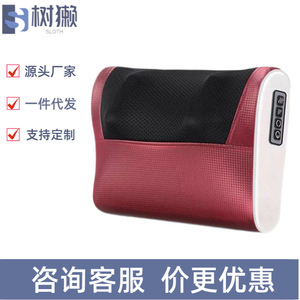 Neck Shoulder Massager Pillow With Heating Vibration Tapping For Neck Waist Back Relief Red White Butterfly Shape Plug In - Product Image 5