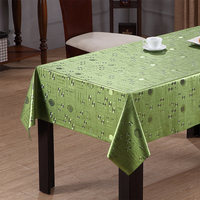 Nappe en PVC géométrique verte RNPT avec support tissé, imperméable, nettoyable, finition métallique pour table de cuisine