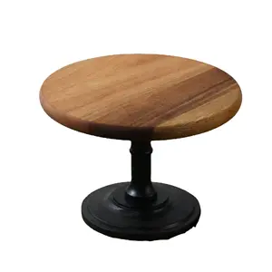 Acacia Wood Cake Stands Set Ronde Cake Sokkel Handgemaakte Display Tafel Cupcake Server Versieren Voor Bruiloft Verjaardagsfeestjes