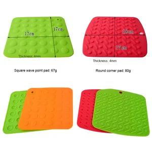 SHT Square 5mm d'épaisseur, tapis de cuisson en silicone réutilisable, anti-brûlure, antidérapant, isolant thermique, pour pot en terre cuite, avec drainage d'eau, pour friteuse à air - Product Image 4