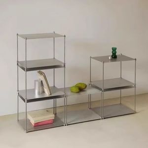 Rak Penyimpanan Minimalis Stainless Steel Meja <span class=keywords><strong>Display</strong></span> Kedai Kopi Rak Persegi Panjang Lemari Rak Penyimpanan Kamar Tidur Rak Ruang Belajar - Product Image 1
