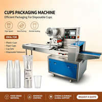 Machine d'emballage automatique pour gobelets jetables – Machine d'emballage en coussin pour gobelets d'eau