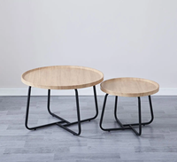 Ensemble de table basse convertible à cadre en métal de style traditionnel pour le stockage de meubles de salon