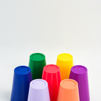 Gobelet à eau en plastique PP de qualité alimentaire, design classique, multicolore, 400 ml (14 oz), largement utilisé pour les voyages, avec fonction résistante à la chaleur