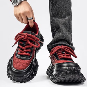 Premium <b>Material</b> Sneakers Men's Fashion Casual Footwear Freizeitschuhe Trendy Breathable Thick Sole Upper Sports Shoes - Product Image 1