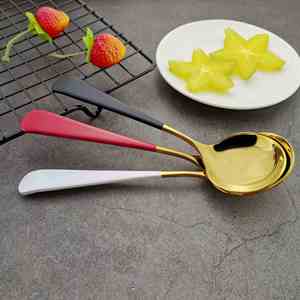 ช้อนสแตนเลส 304 ดีไซน์สร้างสรรค์ ช้อนกลมเล็ก ช้อนขนมหวาน ช้อนข้าวเด็ก - Product Image 3