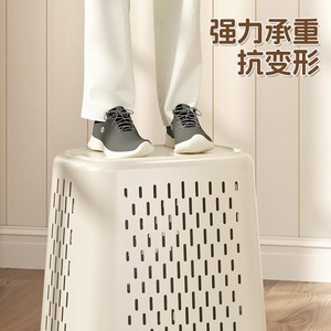 Laundry <b>Basket</b> PP Rectangle Minimalist Design <b>Large</b> Capacity Breathable <b>Storage</b> <b>For</b> Dormitory Bathroom Household Use - Product Image 3