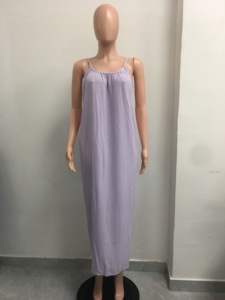 Robe longue décontractée pour femme à bretelles spaghetti et dos ouvert avec détail de nouage, idéale pour la plage et les vacances - Sehe Fashion - Product Image 6