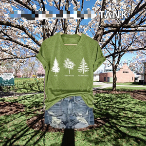 Fir Dogwood <span class=keywords><strong>Tamarack</strong></span> Niedliches Rundhals-Tanktop aus Baumwollmischung mit kurzen Ärmeln, Foxtrot Delta Tango T-Shirt, Grün - Product Image 4