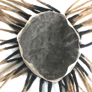 Prothèse capillaire pour <span class=keywords><strong>homme</strong></span> en cheveux naturels, couleur noire, base en dentelle complète, style dreadlocks <span class=keywords><strong>afro</strong></span> - Product Image 4