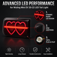 Feu arrière LED à motif cœur Nafu pour Wuling Hongguang MINI EV 2020-2022, ensemble de feux stop et clignotants, accessoires automobiles