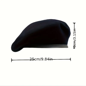 قبعة بيريه بشعار مخصص، قبعة أنيقة للقوات الخاصة من الصوف، قبعة رجالية قابلة للتعديل للتدريب في الهواء الطلق - Product Image 2