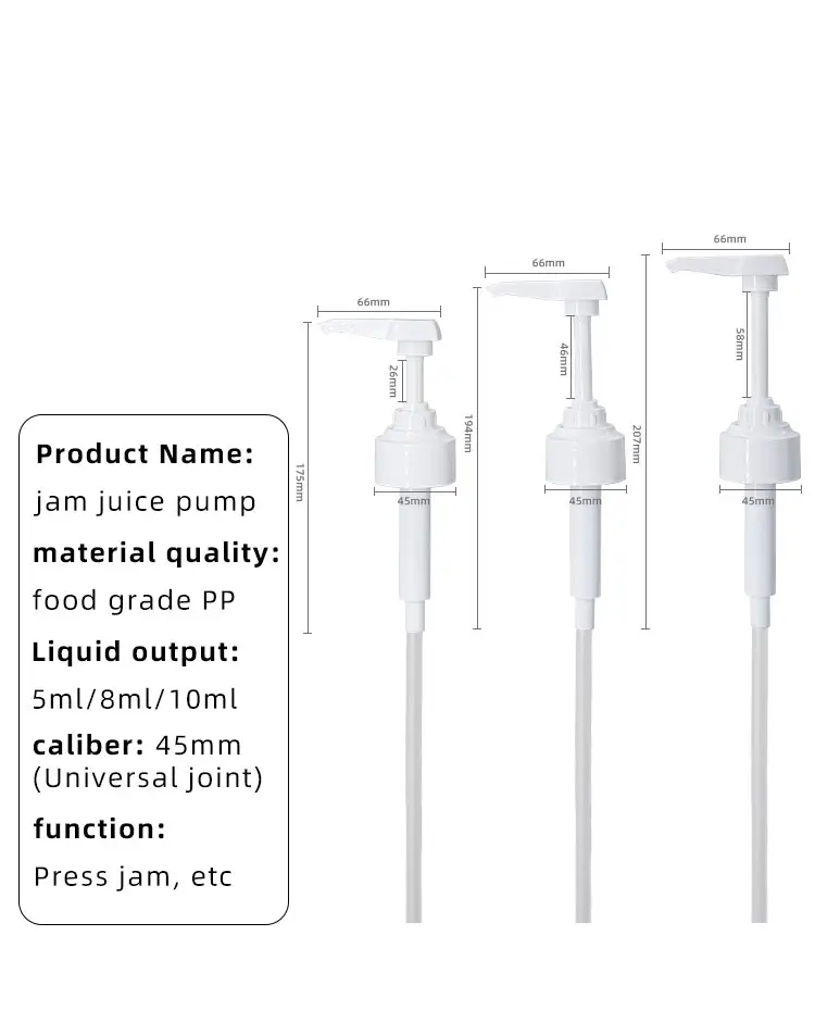 Lebensmittel qualität Kunststoff Ketchup Honig Schokolade Kaffee Pizza Sauce Sirup Spender Pumpe 10ml Kopf Lotion pumpe 28/410 Lieferant