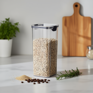 Elegant Rectangular Plastic Food <b>Storage</b> <b>Container</b> With Lid 1800ml - Durable Portable <b>Kitchen</b> Organizer <b>For</b> Dry Goods, Minimalis - Product Image 2