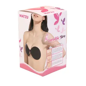 Custom Design Folding Paper Package Box Underwear Packaging Box Invisible Bra Box With Window