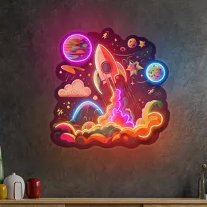 Astronauta personalizzato serie astronauta 3D stampato a led spaceman light up segno di luce da parete arte estetica decorazione parete cartello