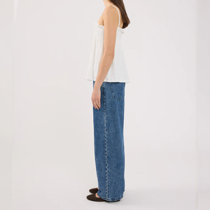 Fábrica de ropa de mujer personalizada <span class=keywords><strong>fruncido</strong></span> superior <span class=keywords><strong>blanco</strong></span> mujeres Casual blusa superior - Product Image 2